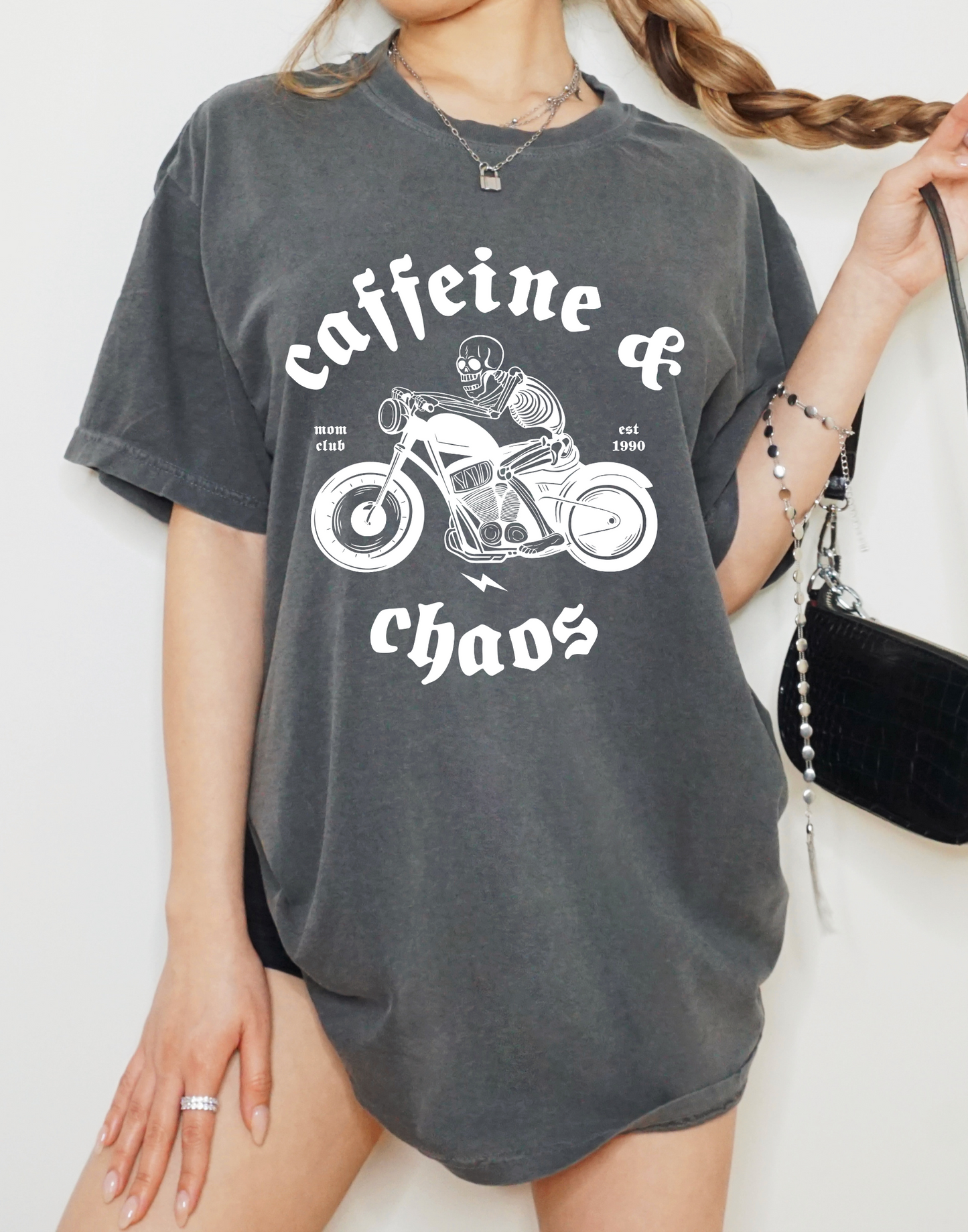 Caffeine & Chaos Moms Club Tee