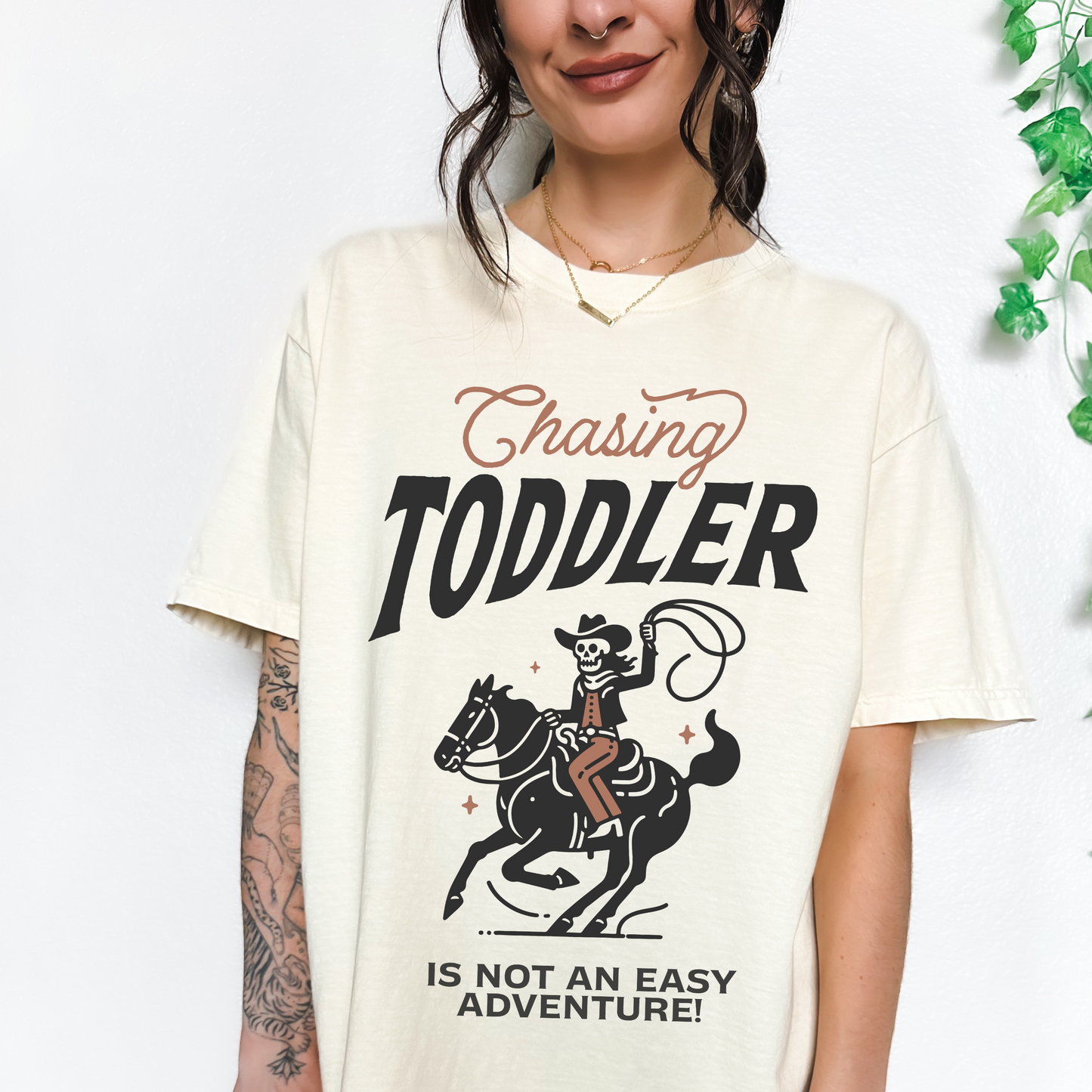 Chasing Toddler Is Not An Easy Adventure Tee