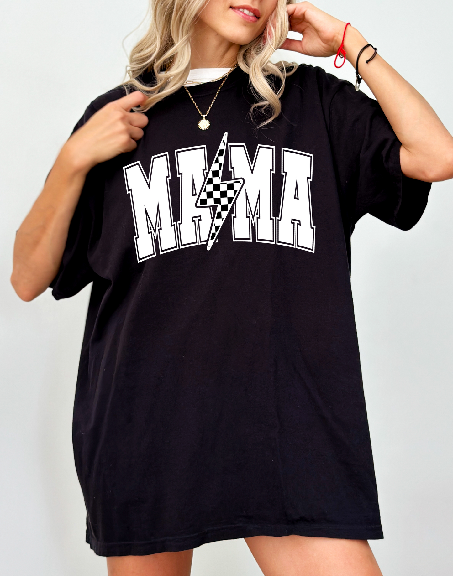 Checkered Mama Tee