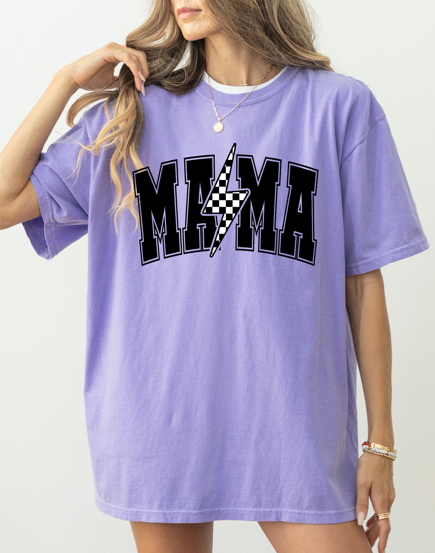 Checkered Mama Tee