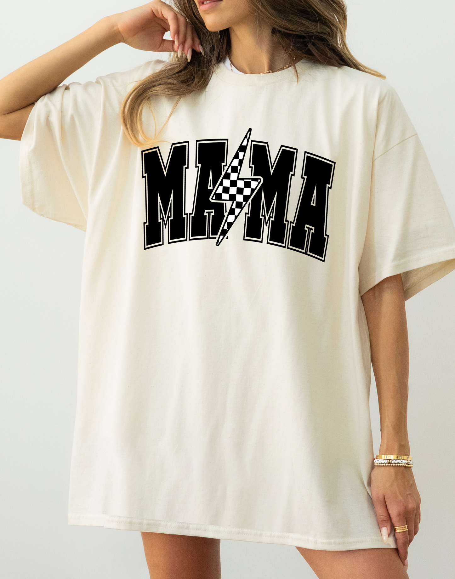 Checkered Mama Tee