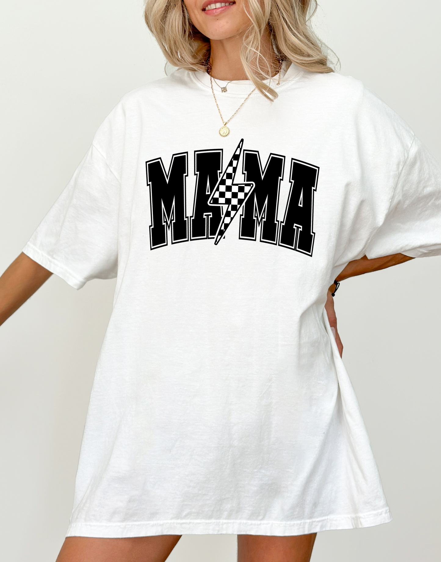 Checkered Mama Tee