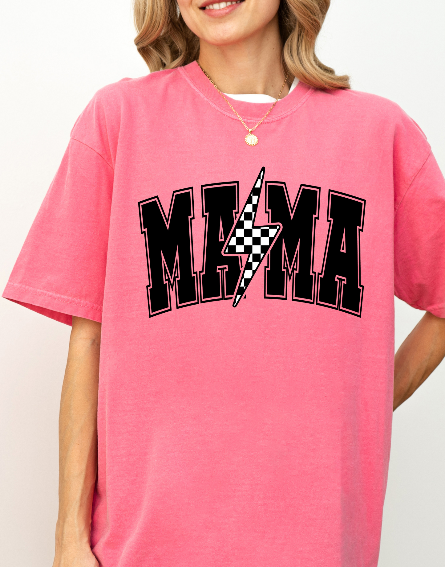 Checkered Mama Tee